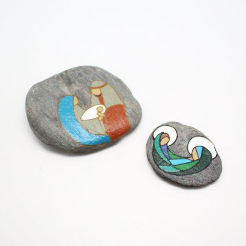 Christmas Nativity - Painted Stone