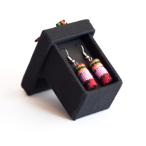 Earrings - Cylinder in Cute Box